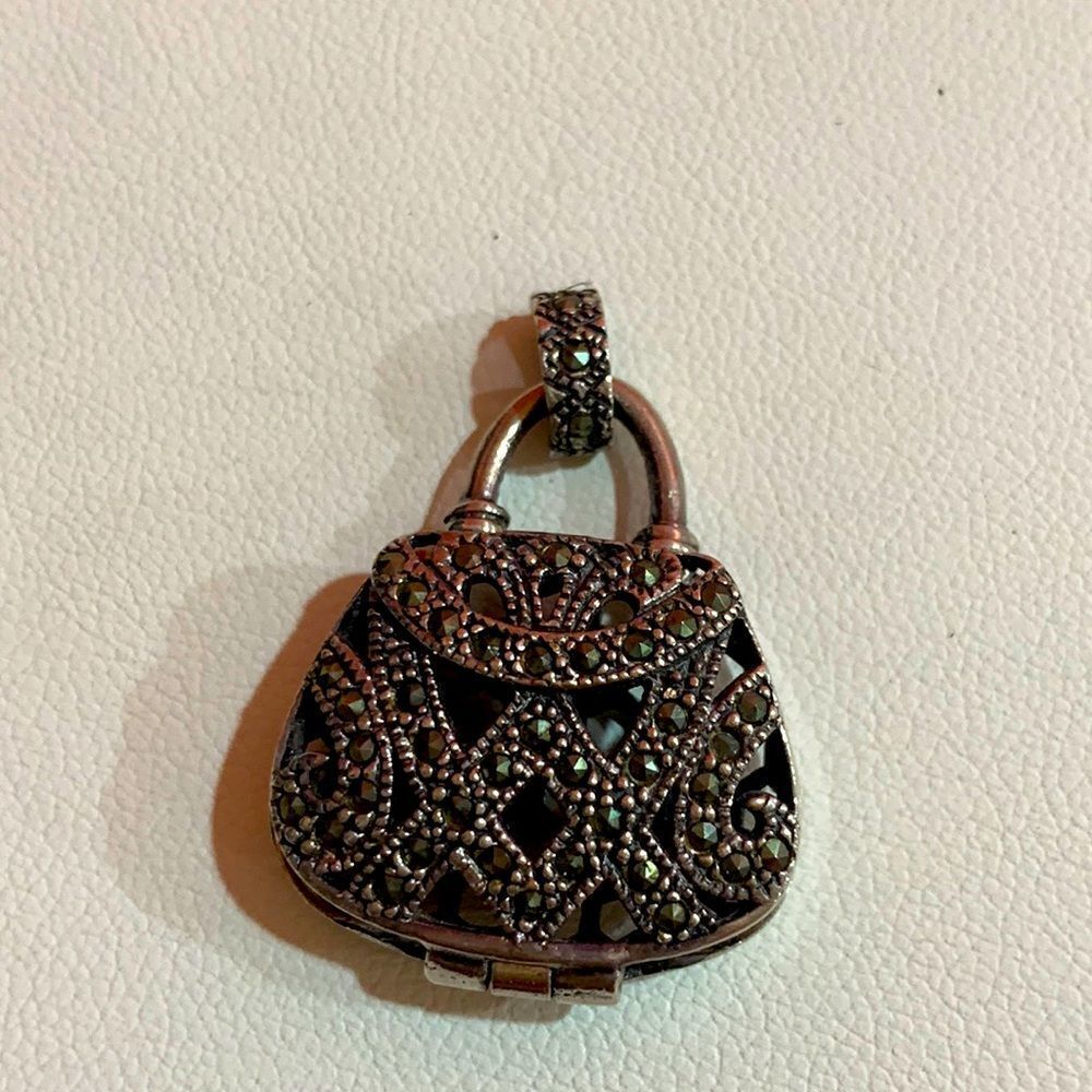 .925 Marcasite Purse Pendant